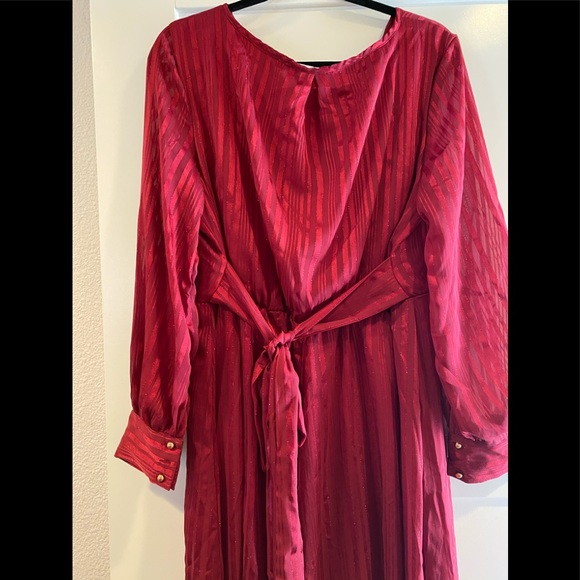 Ricarica beautiful flowy chiffon long red maternity dress size 1X.  NWOT. ❤️ - Picture 7 of 13